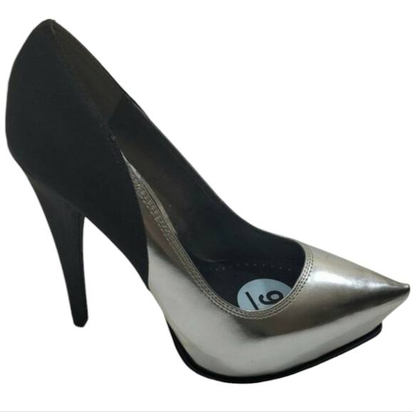 Circus by Sam Edelman~Woman Size 9~ Black/Silver Evening Platform Heel Shoes NEW - Picture 10 of 12